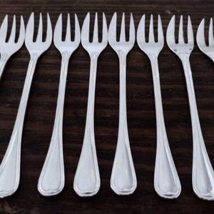 Christofle Cocktail Seafood Forks Set of 8 Silverplate
